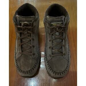 Skechers Bikers "Totem Pole" Suede Trail Shoe Sz 10 Chocolate Brown Relaxed Fit